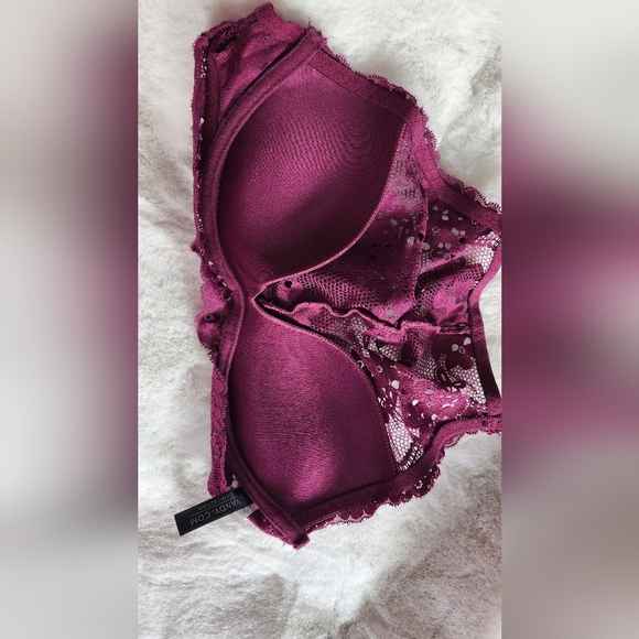 NWOT Yandy Burgundy high neck lace bra - Picture 3 of 12